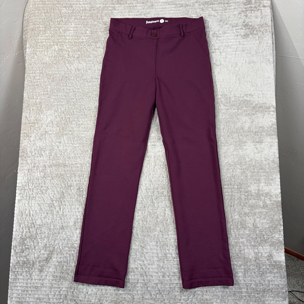 Betabrand Dress Yoga Pants Burgundy‎ Wine Straight Leg Petite Medium W0076-WN